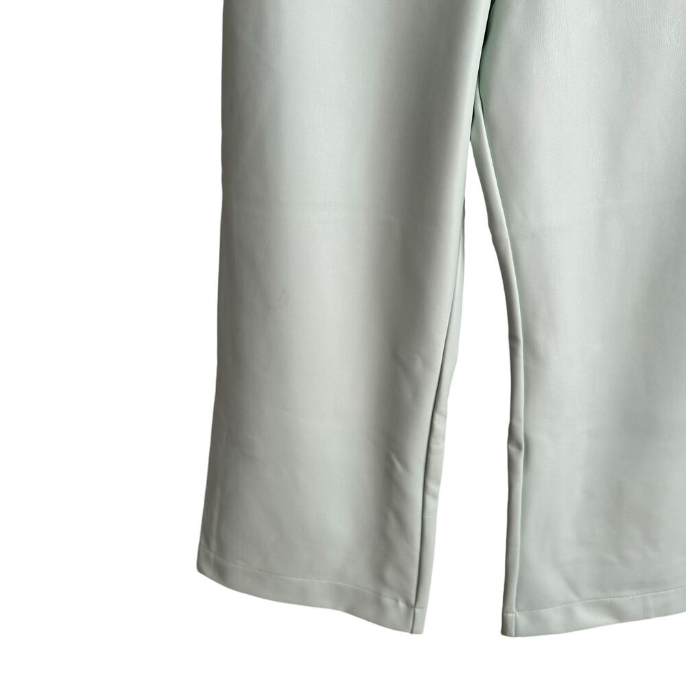 NEW Anthro Maeve The Colette Cropped Wide Leg Faux Leather Edition Mint Size 32 - Picture 9 of 13